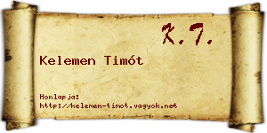 Kelemen Timót névjegykártya